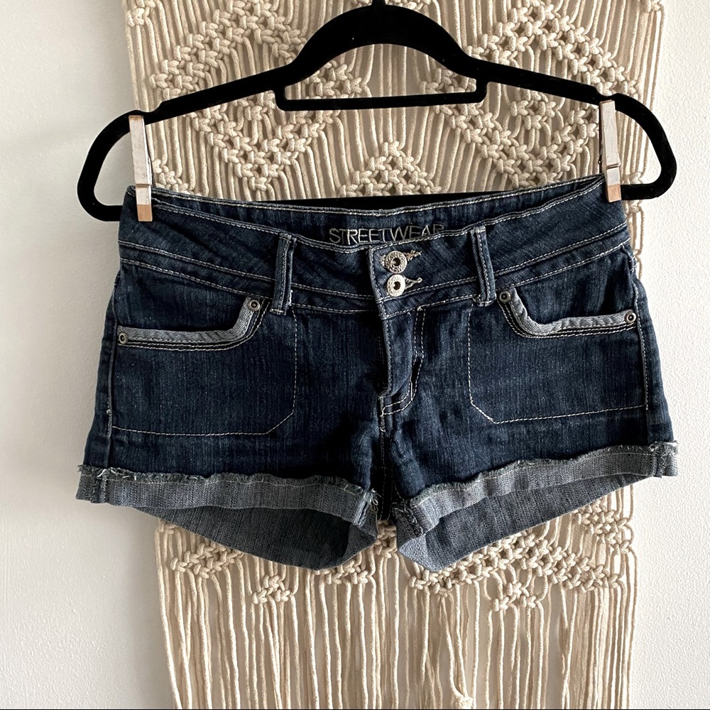 Dark denim shorts